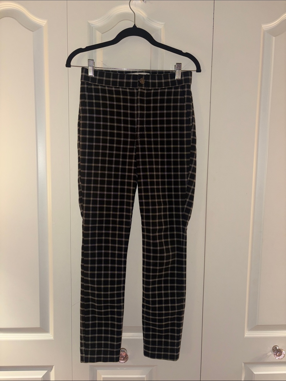 Hollister Black Windowpane Skinny Pants